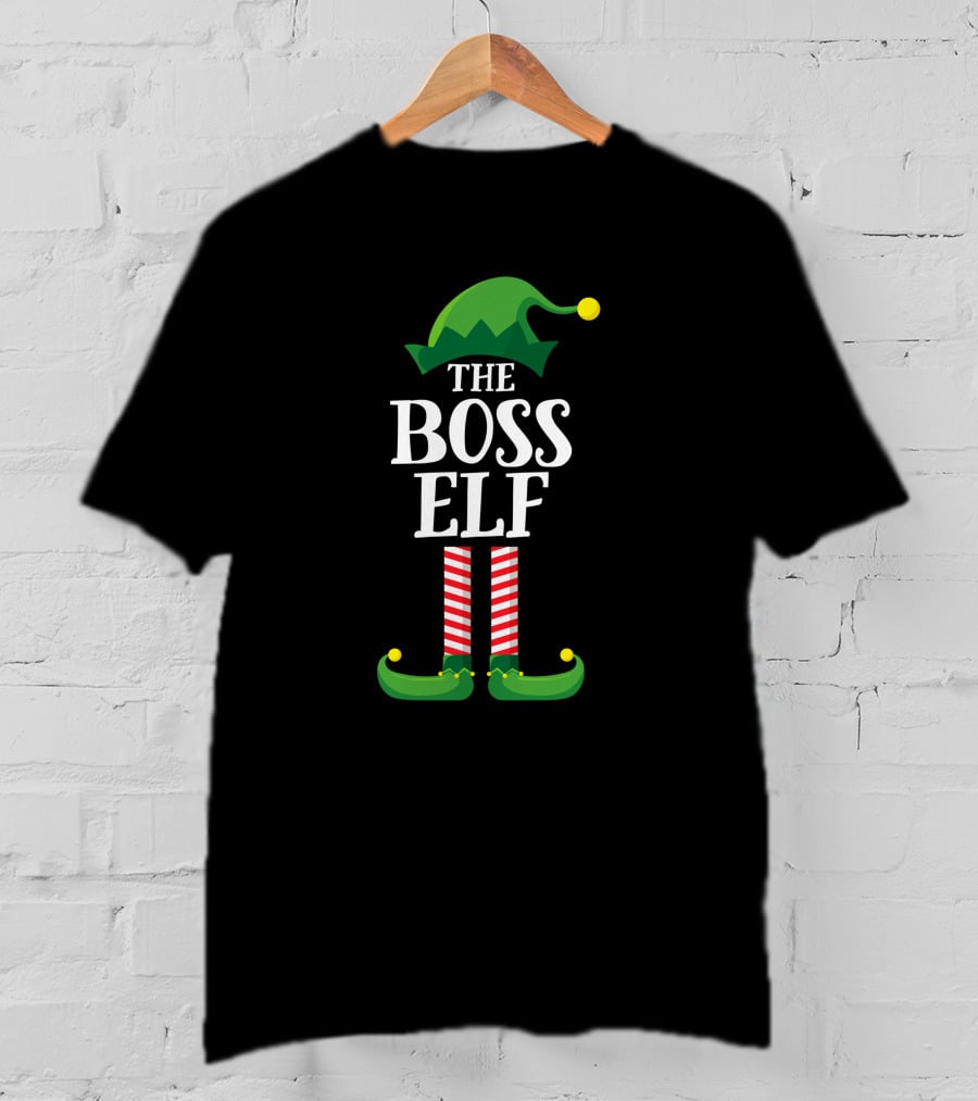 The Boss Elf Matching Family Group Christmas Party T-Shirt