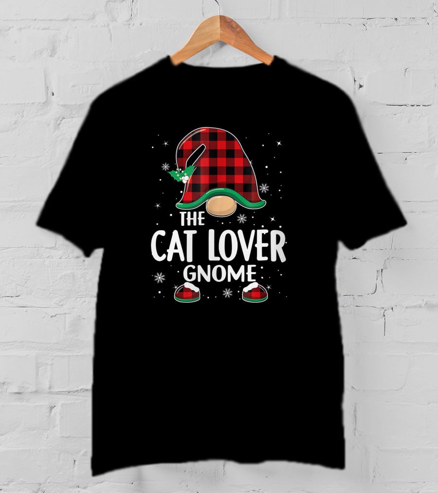 The Cat Lover Gnome Christmas Matching Family Group Party T-Shirt