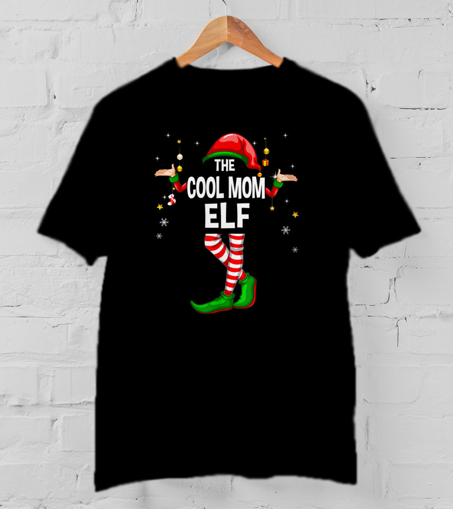 The Cool Mom Elf Matching Family Group Christmas Party T-Shirt