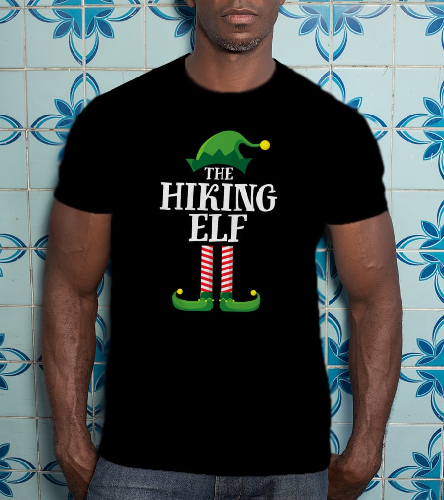 The Hiking Elf Matching Family Group Christmas Party T-Shirt