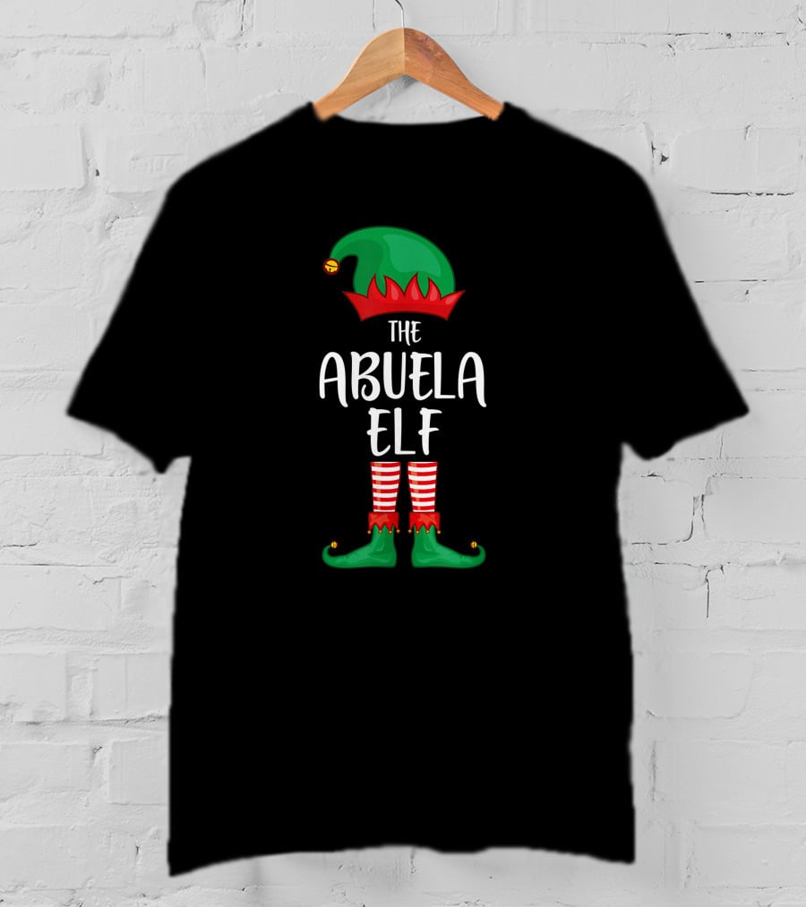 The Abuela Elf Christmas Party Matching Family Pajama Group T-Shirt