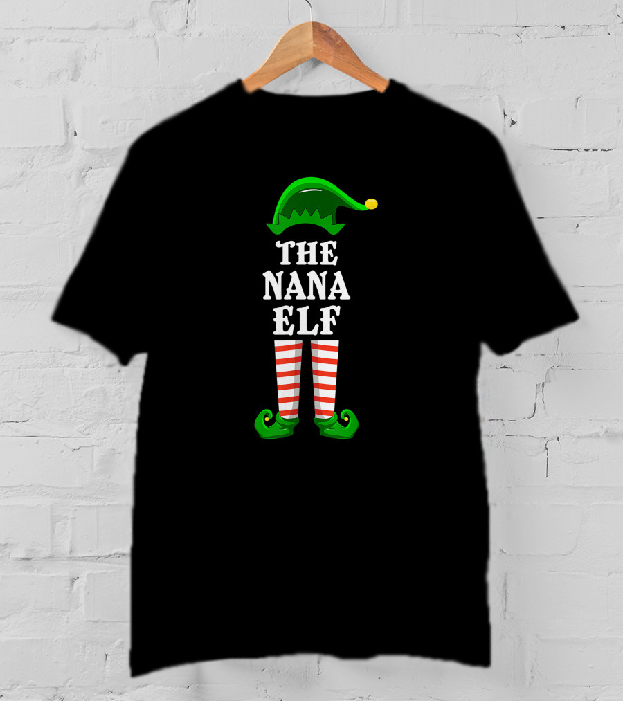 The Nana Elf Family Group Christmas Party Matching T-Shirt