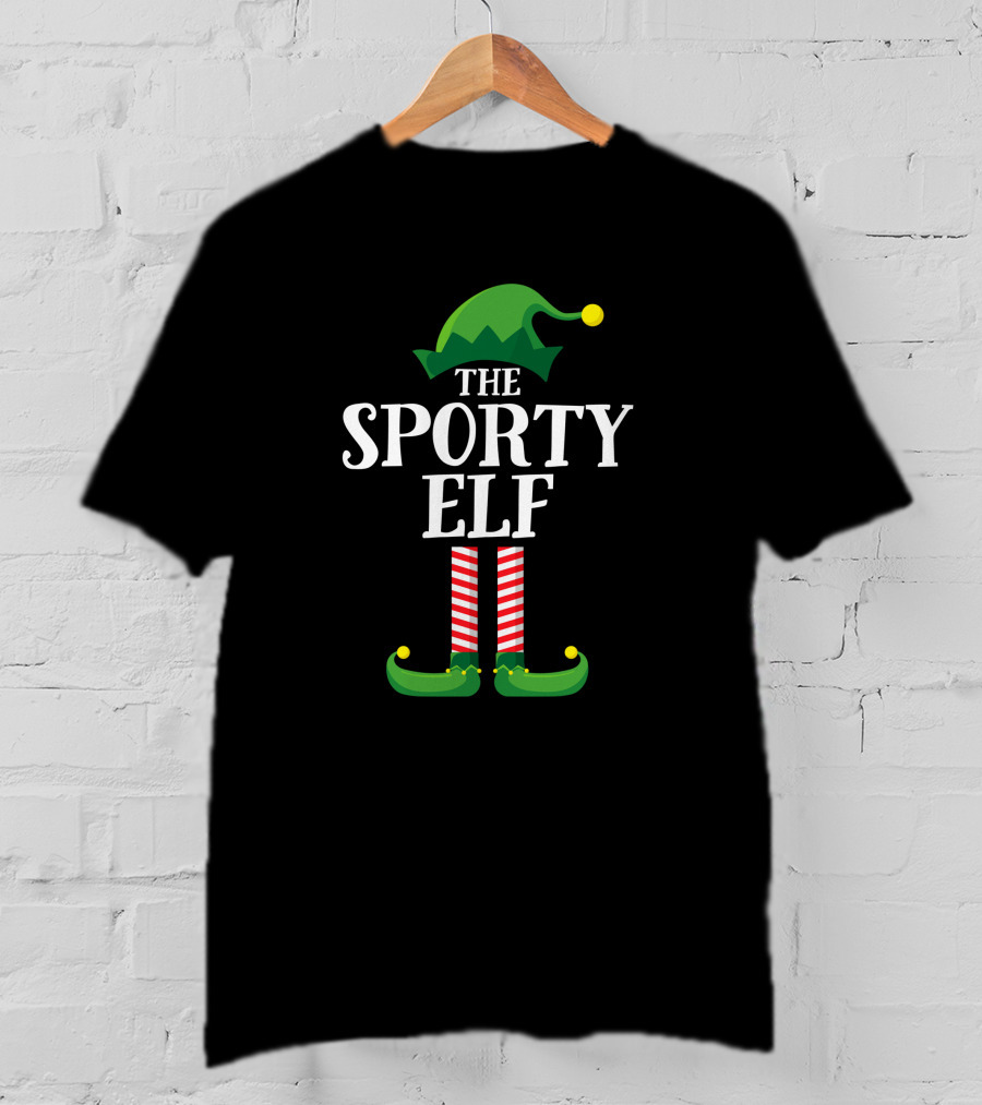 The Sporty Elf Matching Family Group Christmas Party T-Shirt