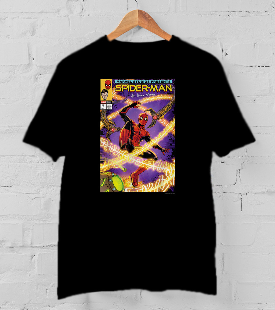Marvel Studios Presents Spider-Man No Way Home Comic Cover Featuring Doctor Octopus Arms T-Shirt
