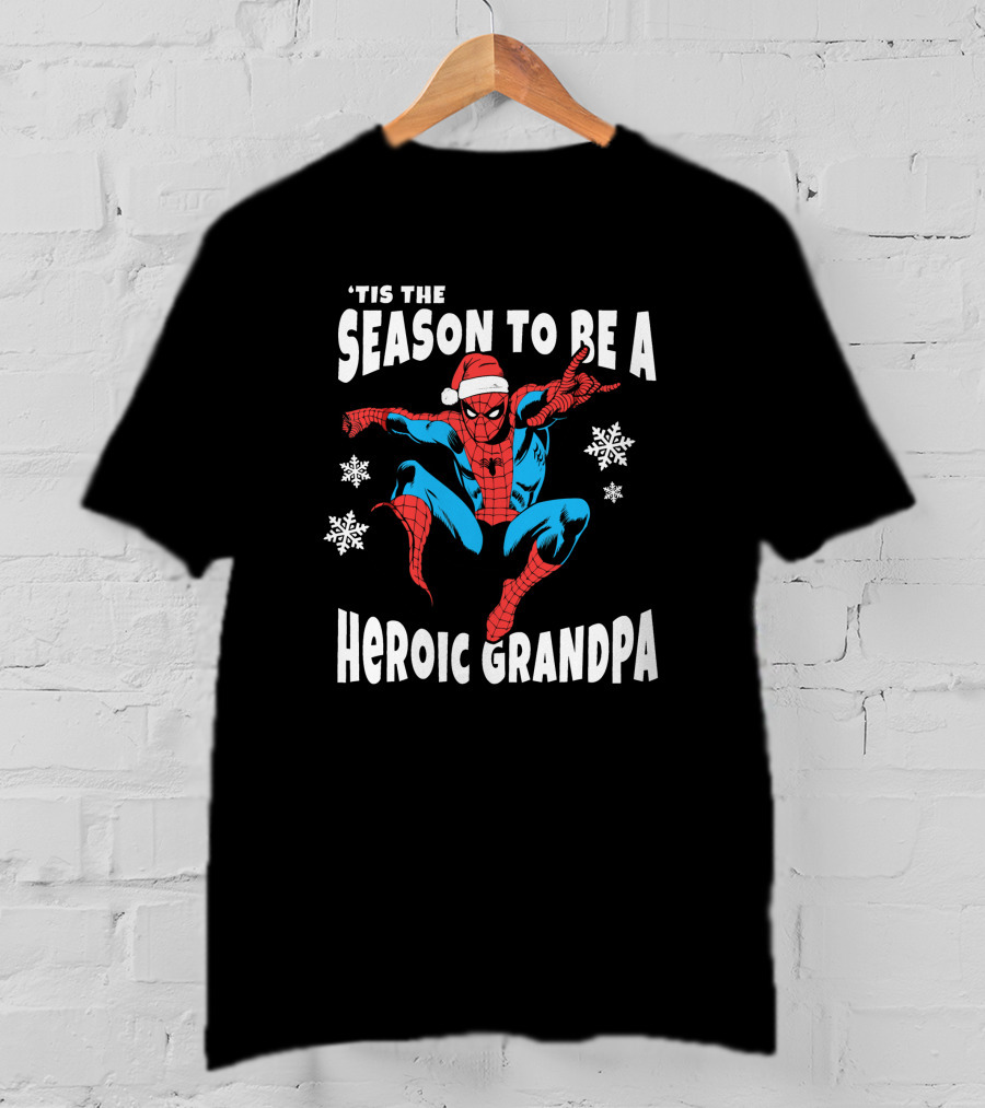 Marvel Spider-Man 'Tis The Season To Be A Heroic Grandpa T-Shirt