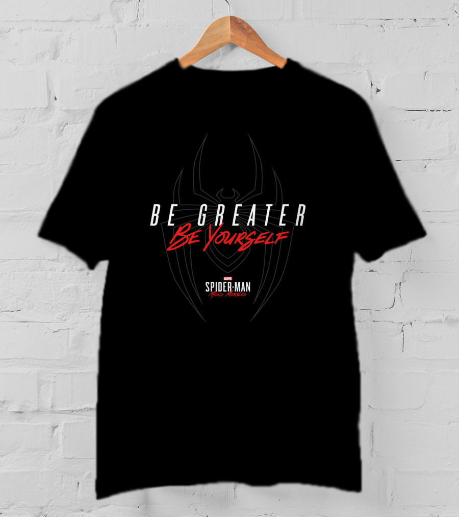 Marvel Spider-Man Miles Morales Be Greater Be Yourself Subtle Spider Outline T-Shirt