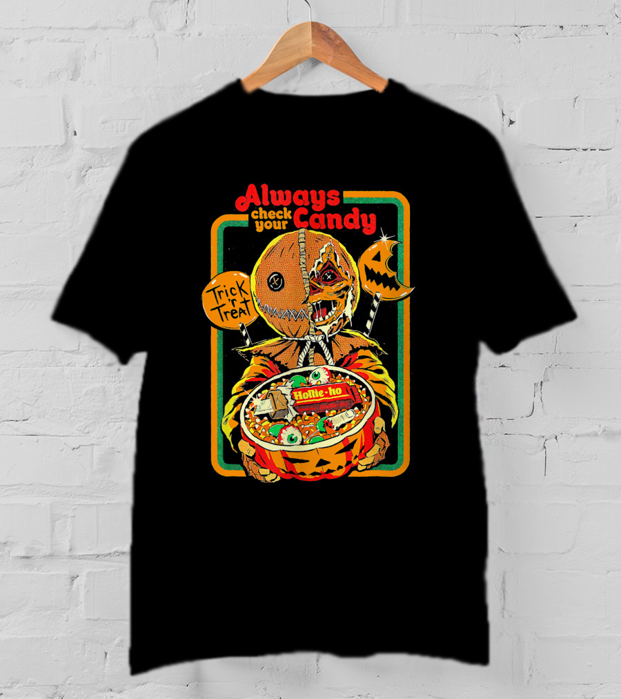 Always Check Your Candy Trick Or Treat Halloween Pumpkin Monster T-Shirt