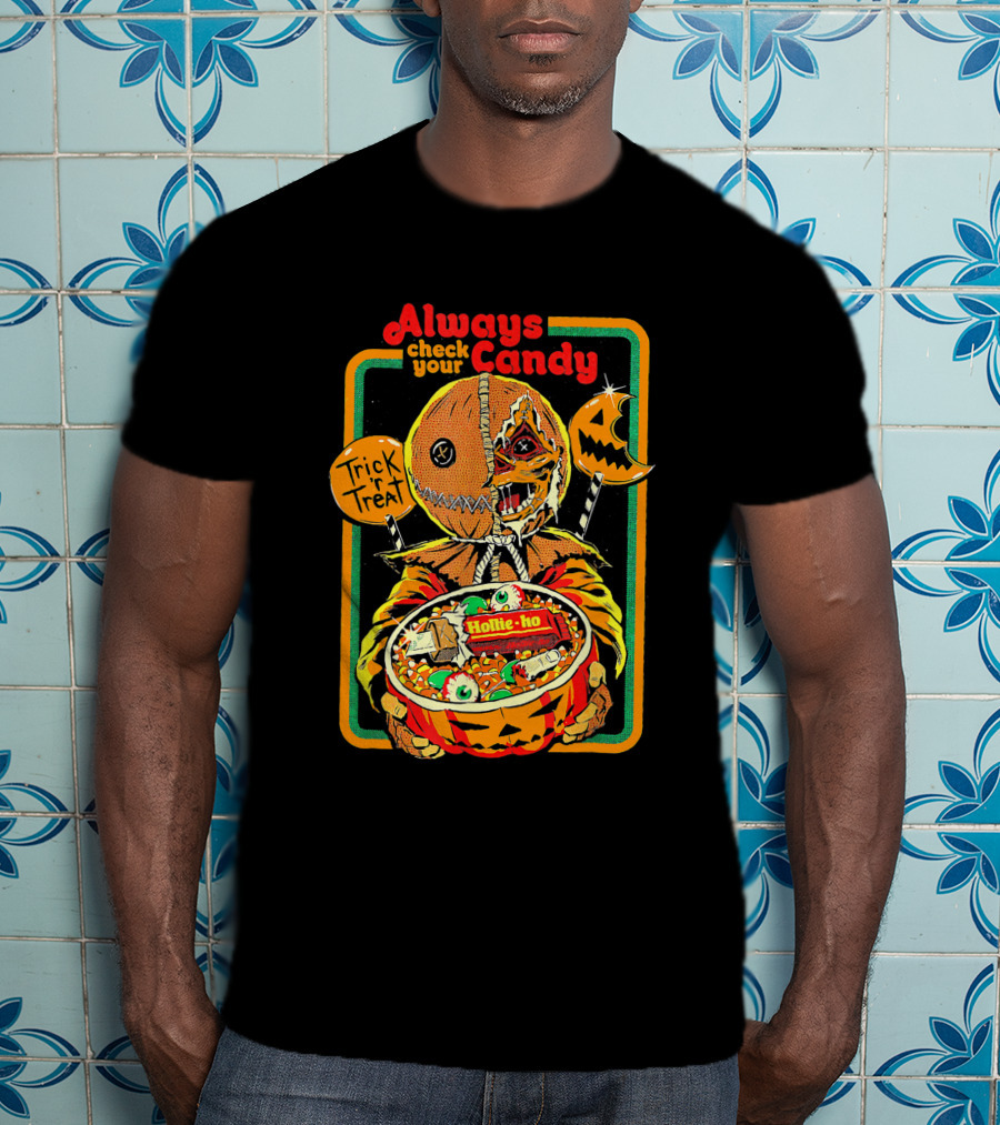 Always Check Your Candy Trick Or Treat Halloween Pumpkin Monster T-Shirt