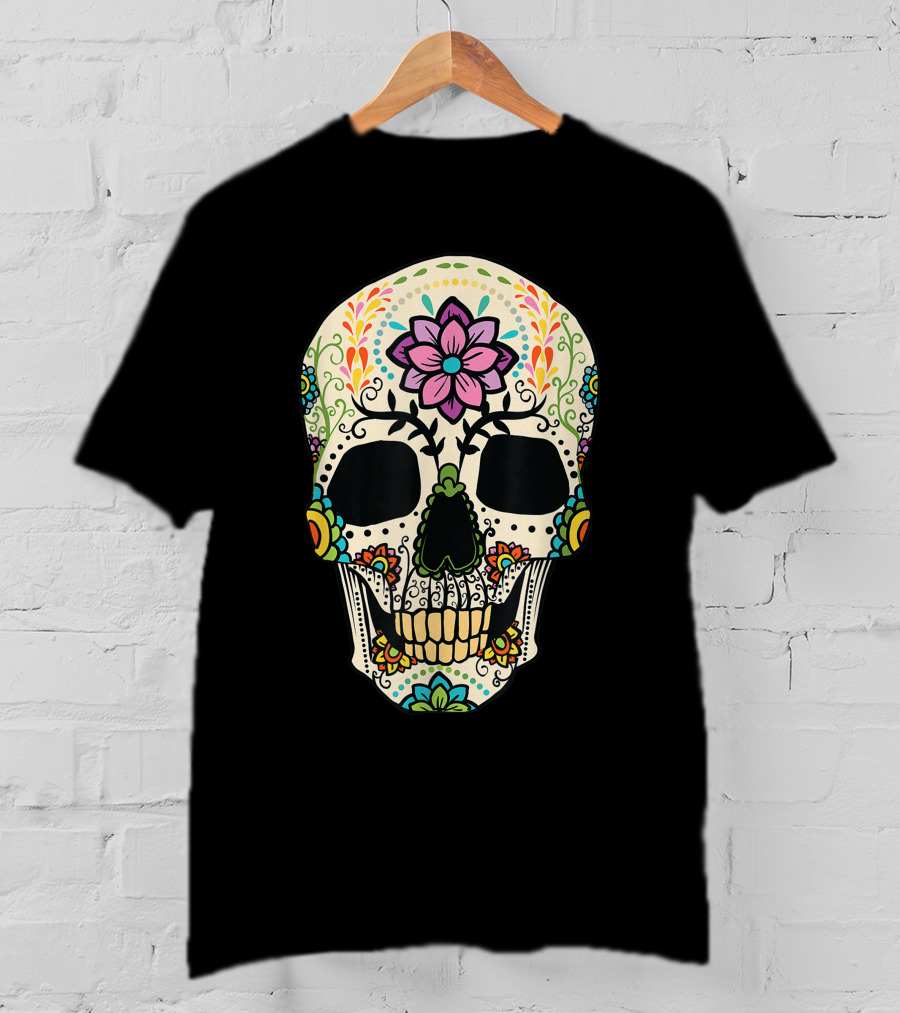 Sugar Skull Dia De Muertos Halloween Costume Day Dead T-Shirt