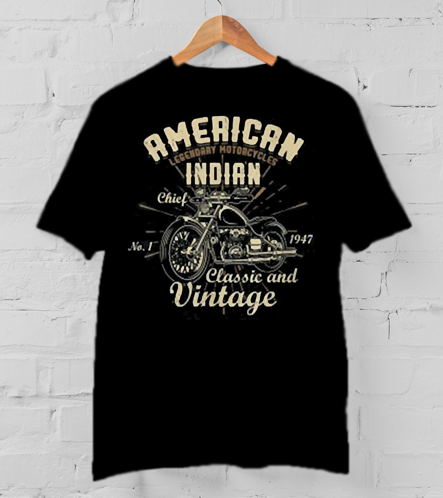 American Legendary Motorcycles Indian Chief No.1 Classic And Vintage 1947 T-Shirt