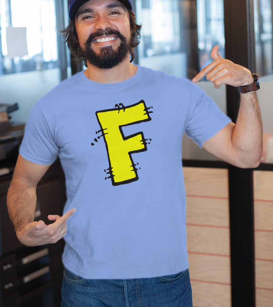 Forbush Man Large Yellow F Comic T-Shirt