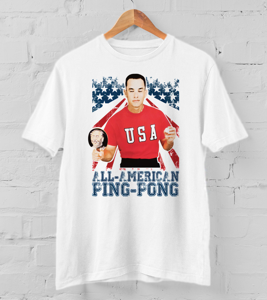 USA All-American Ping Pong Forrest Gump T-Shirt