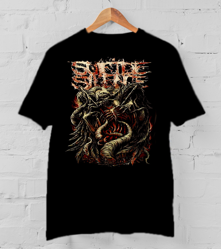 Suicide Silence Blasted Fiery Skull Serpent Demon T-Shirt