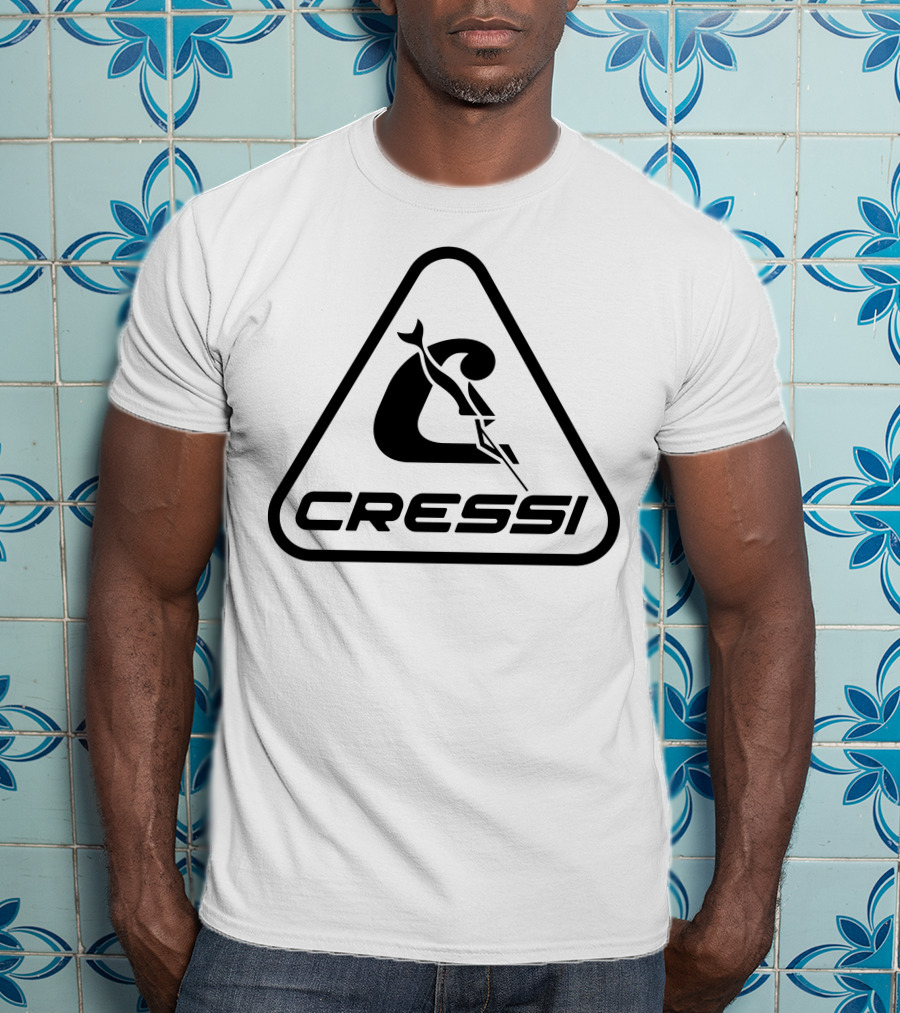 Cressi Triangular Logo Symbol With Spearfisherman T-Shirt