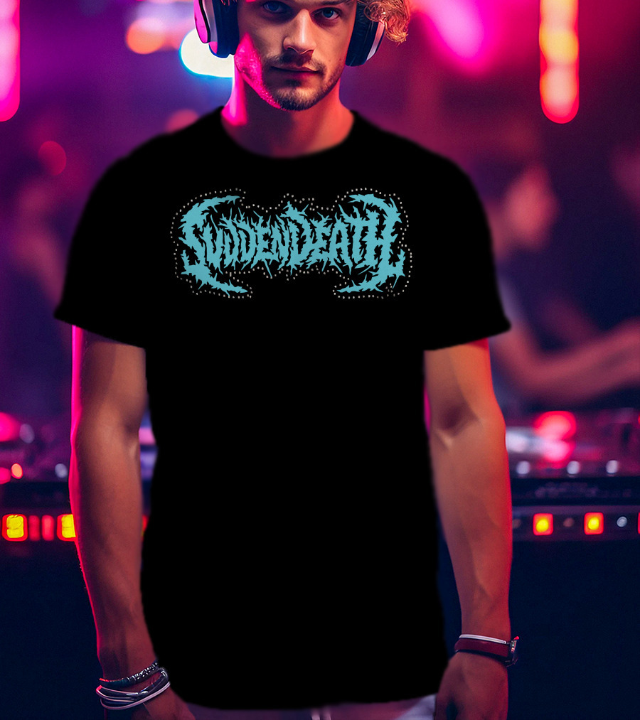 Svdden Death Spiky Text Logo Blue T-Shirt