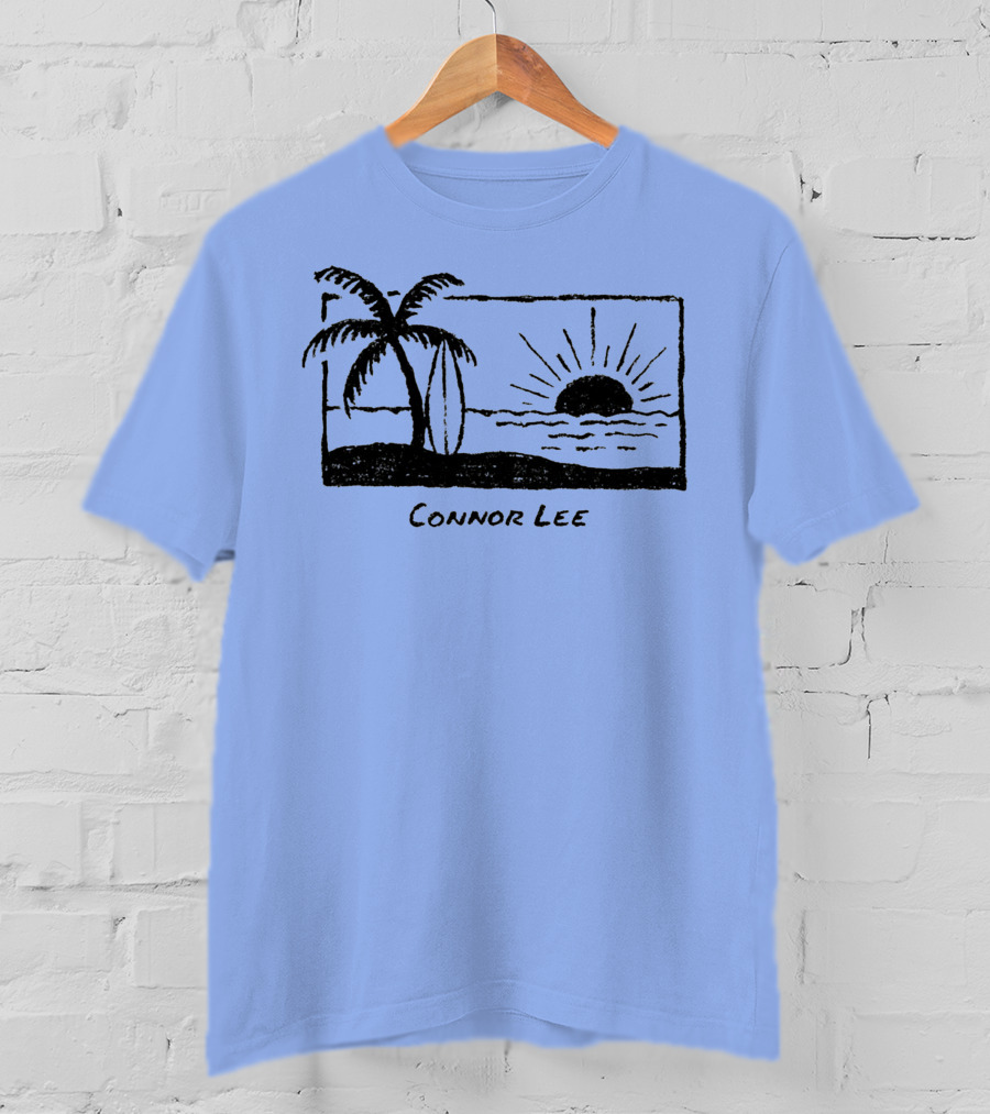 Connor Lee Palm Sunset Ocean Scene T-Shirt