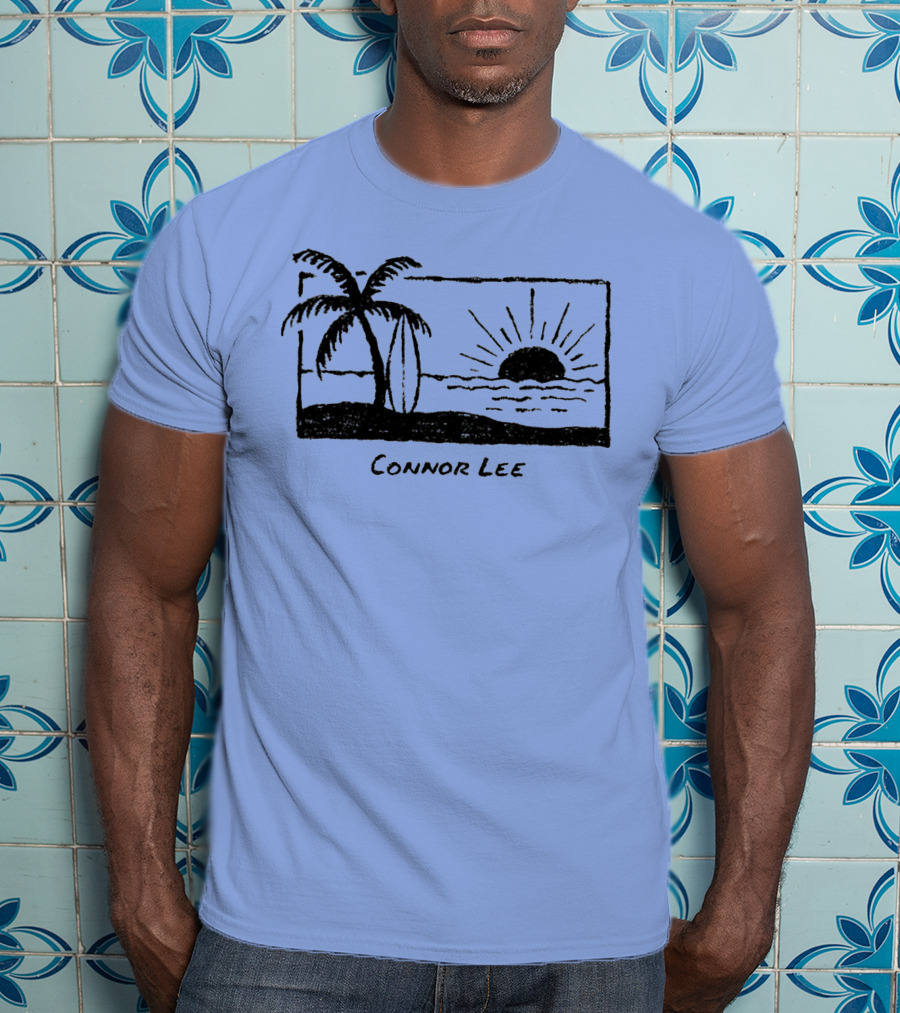 Connor Lee Palm Sunset Ocean Scene T-Shirt