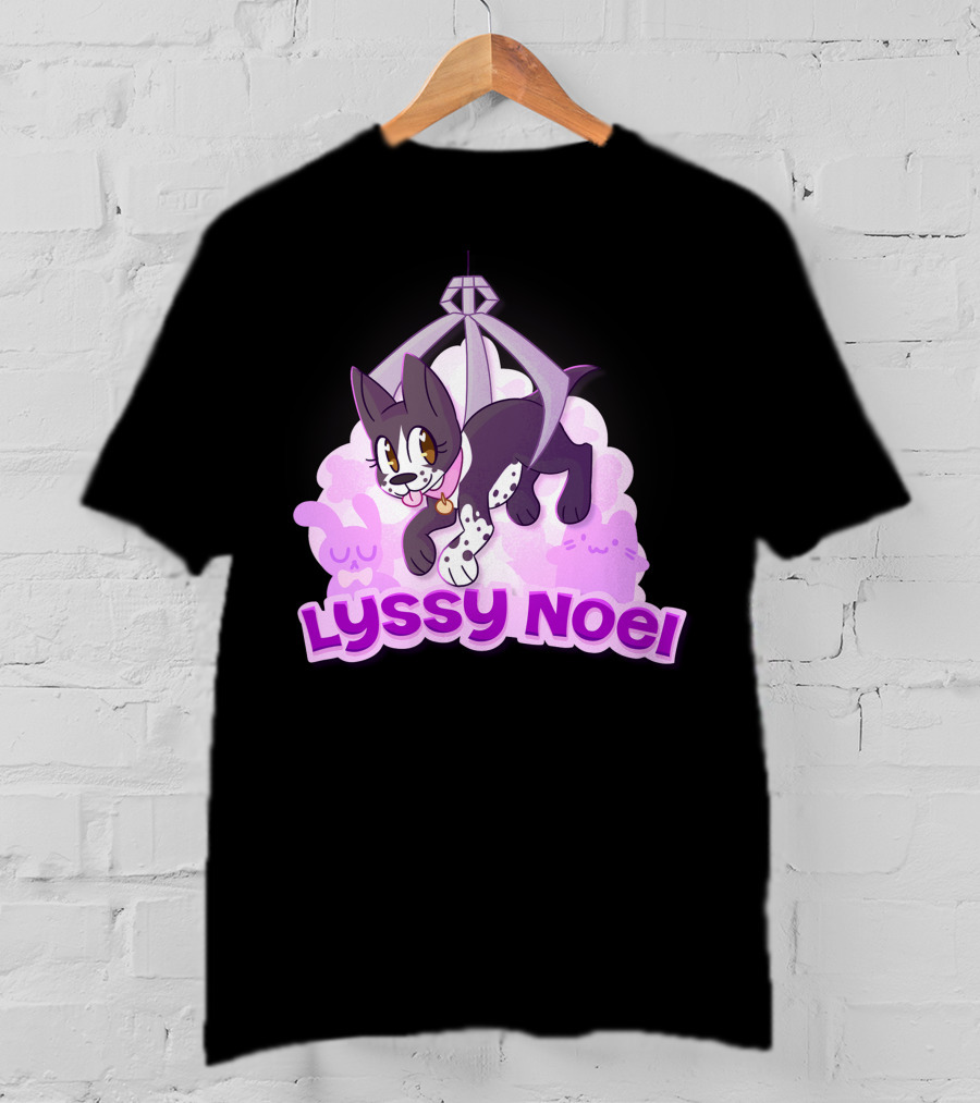Lyssy Noel Cartoon Cat With Rabbits And Crystals T-Shirt