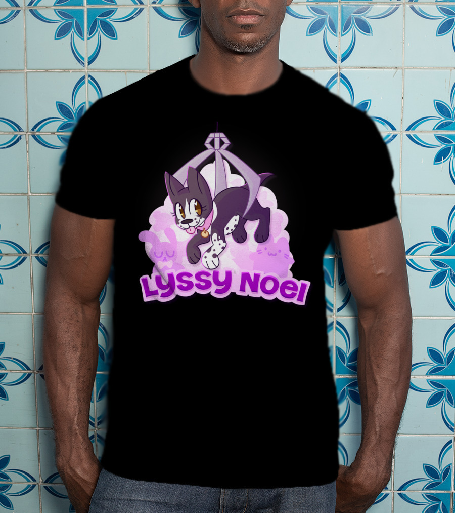 Lyssy Noel Cartoon Cat With Rabbits And Crystals T-Shirt
