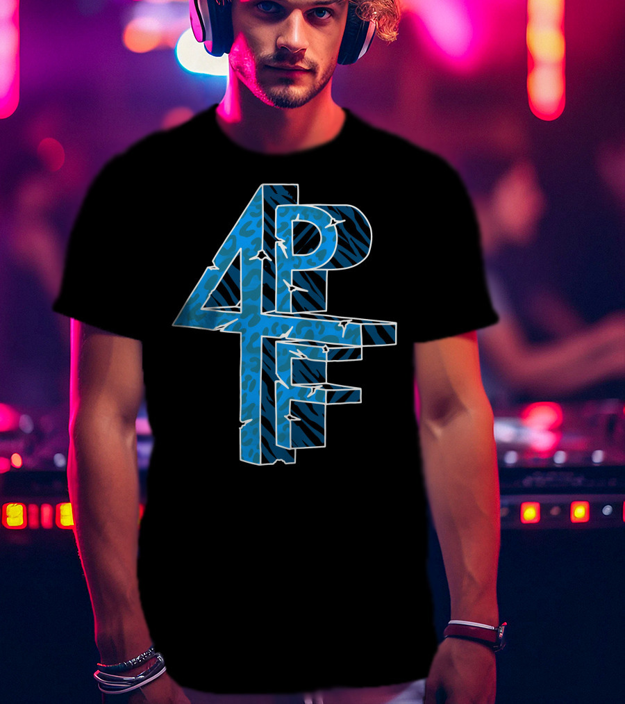 4PF Blue Animal Print T-Shirt
