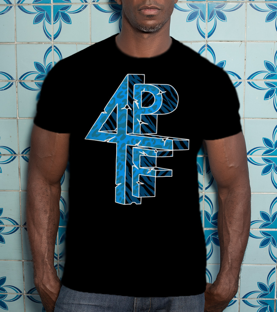 4PF Blue Animal Print T-Shirt