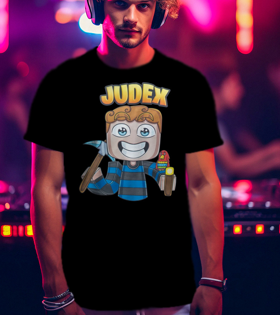 Judex Cartoon Character With Axe And Parrot T-Shirt
