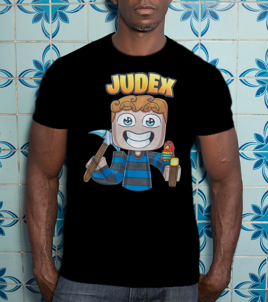 Judex Cartoon Character With Axe And Parrot T-Shirt