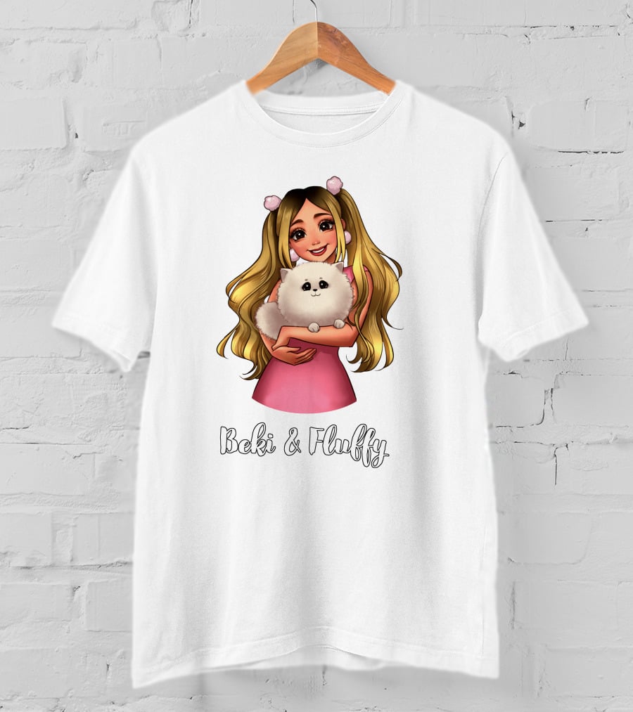 Beki And Fluffy Rebekahwing Merch Cute Character T-Shirt