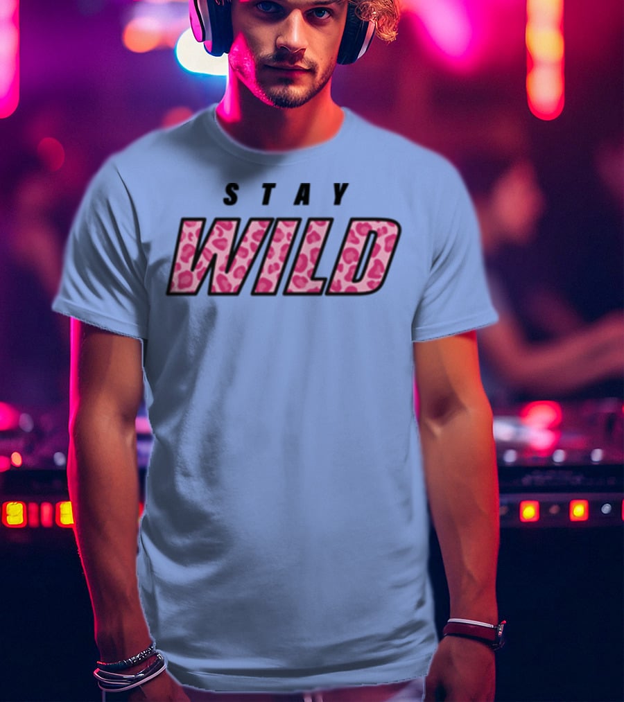STAY WILD Leopard Print T-Shirt
