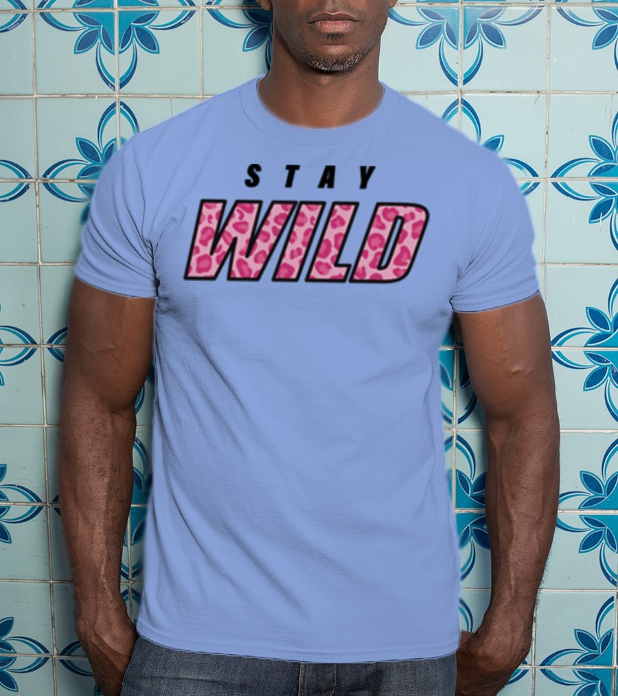 STAY WILD Leopard Print T-Shirt