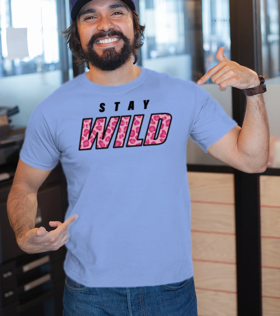 STAY WILD Leopard Print T-Shirt