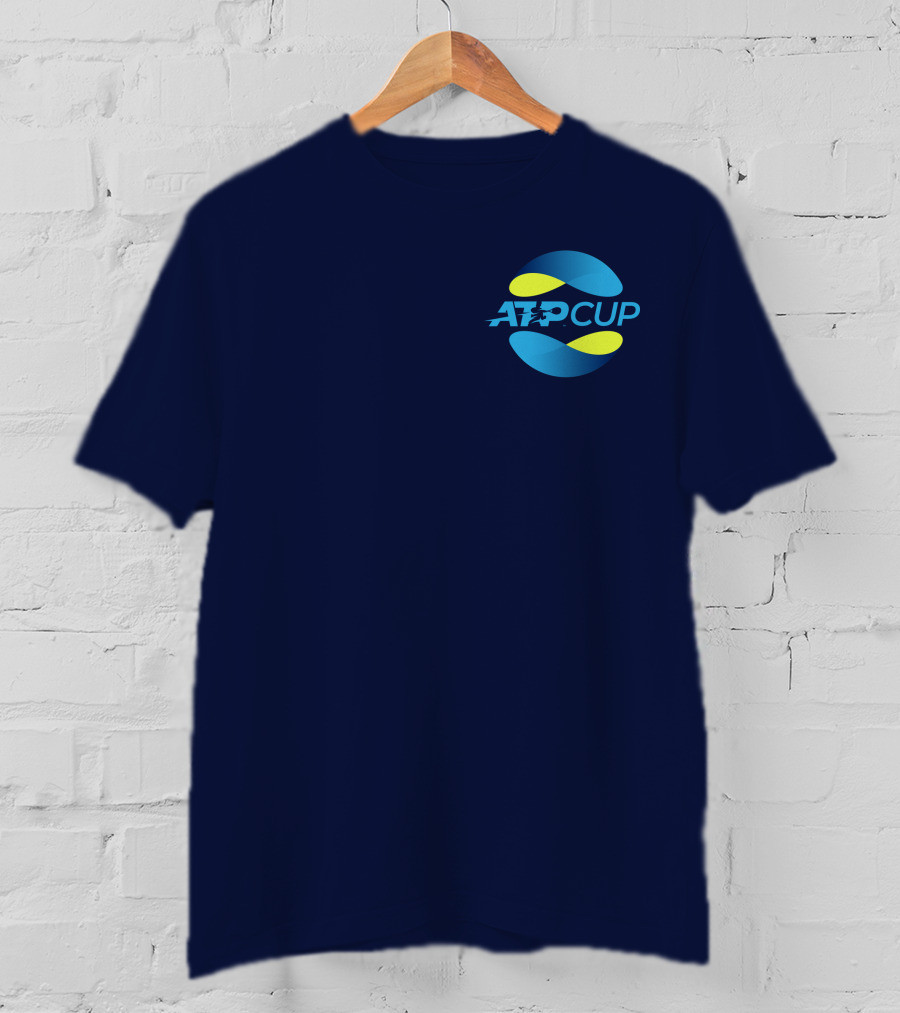 ATP Cup Merchandise Official Logo Blue Yellow T-Shirt