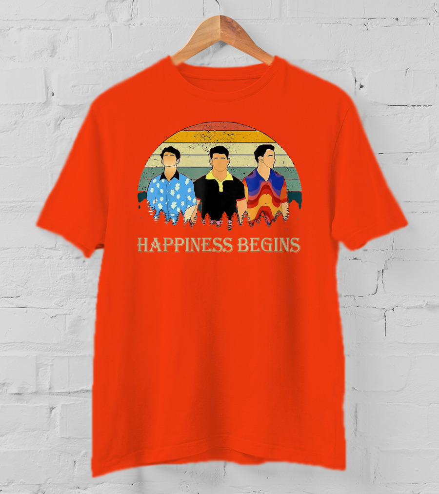 Retro Vintage Jonas Cool Brothers Happiness Begins Tour T-Shirt