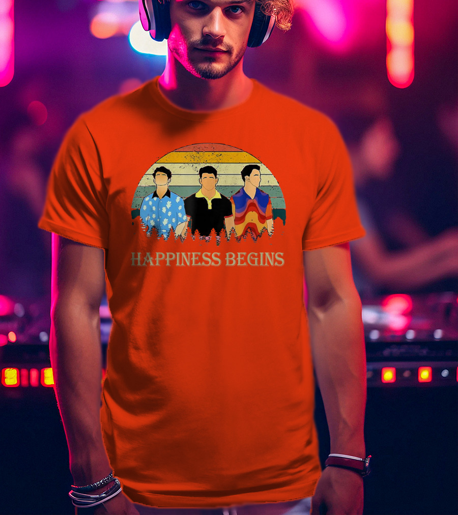 Retro Vintage Jonas Cool Brothers Happiness Begins Tour T-Shirt
