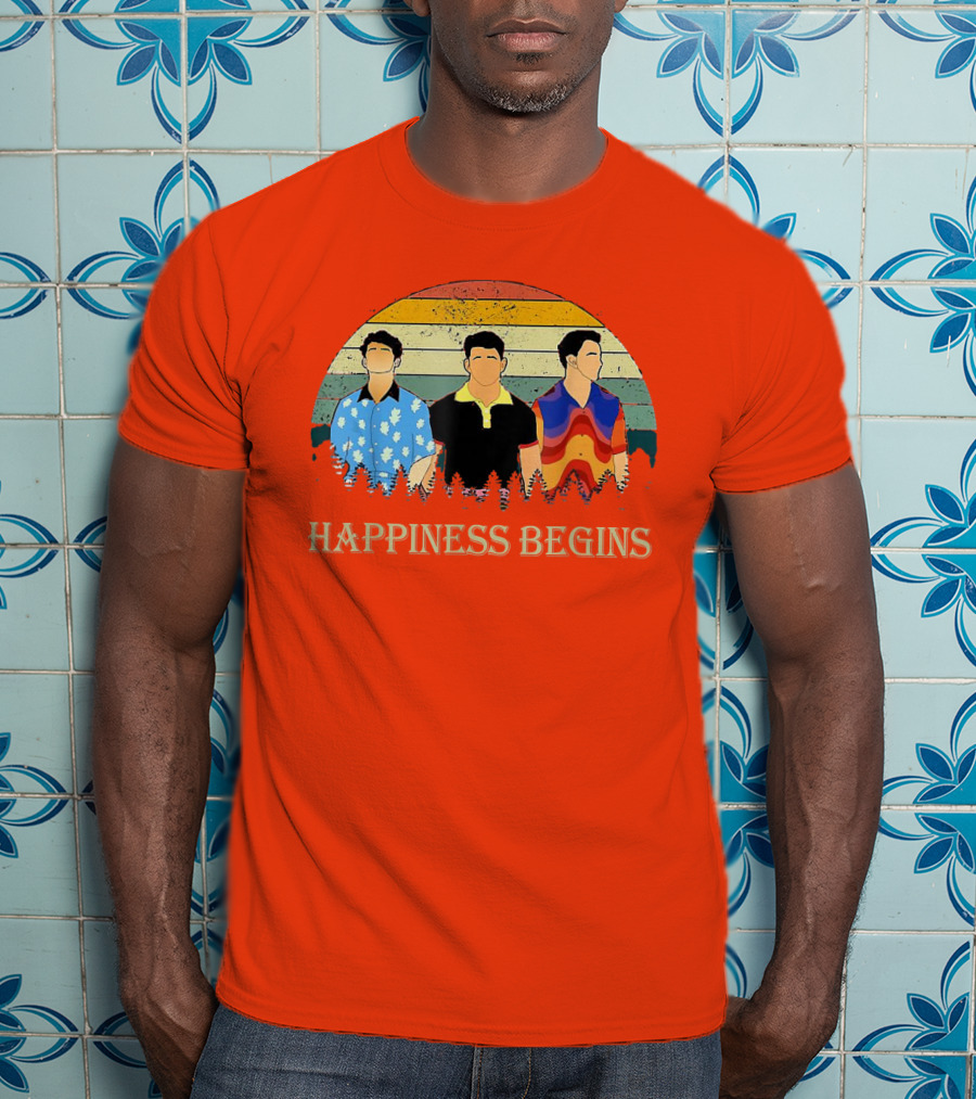 Retro Vintage Jonas Cool Brothers Happiness Begins Tour T-Shirt