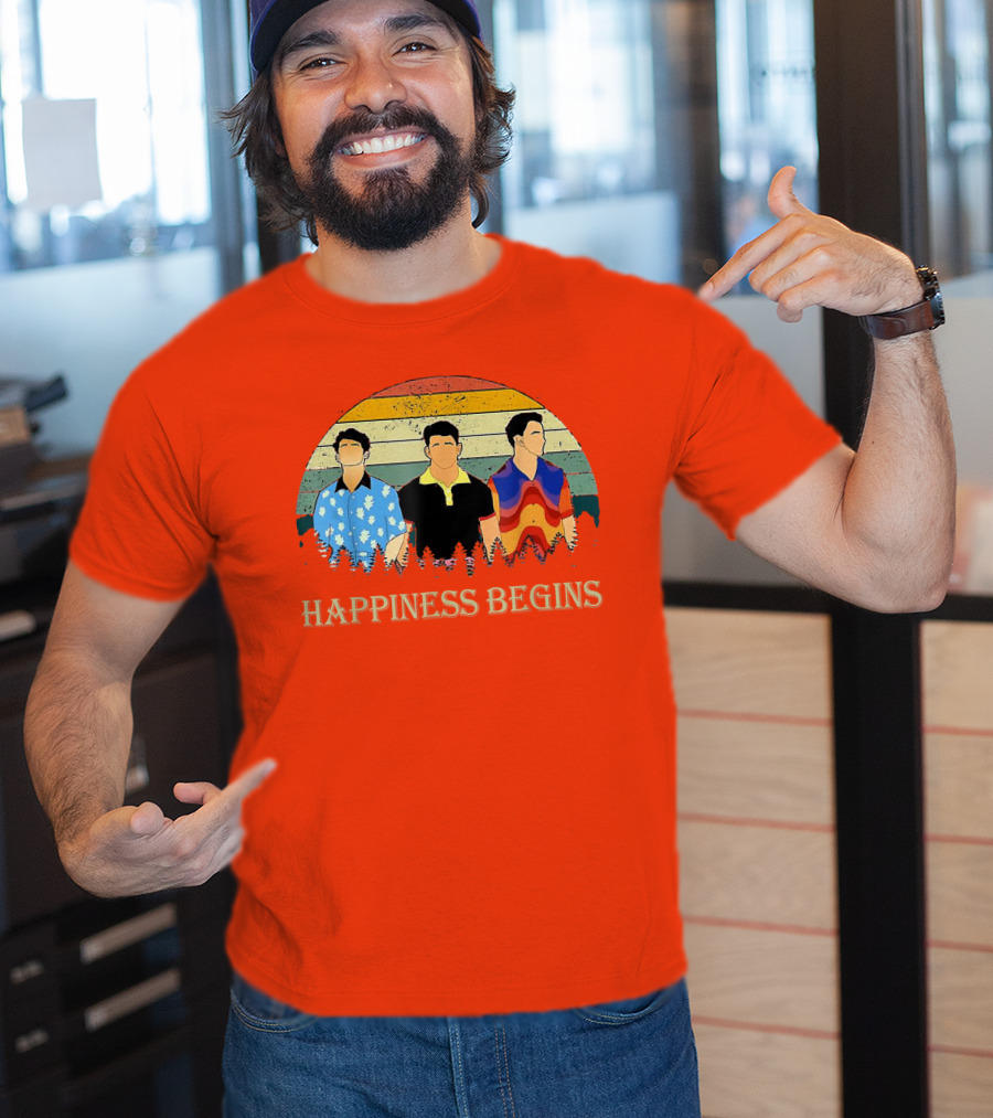 Retro Vintage Jonas Cool Brothers Happiness Begins Tour T-Shirt