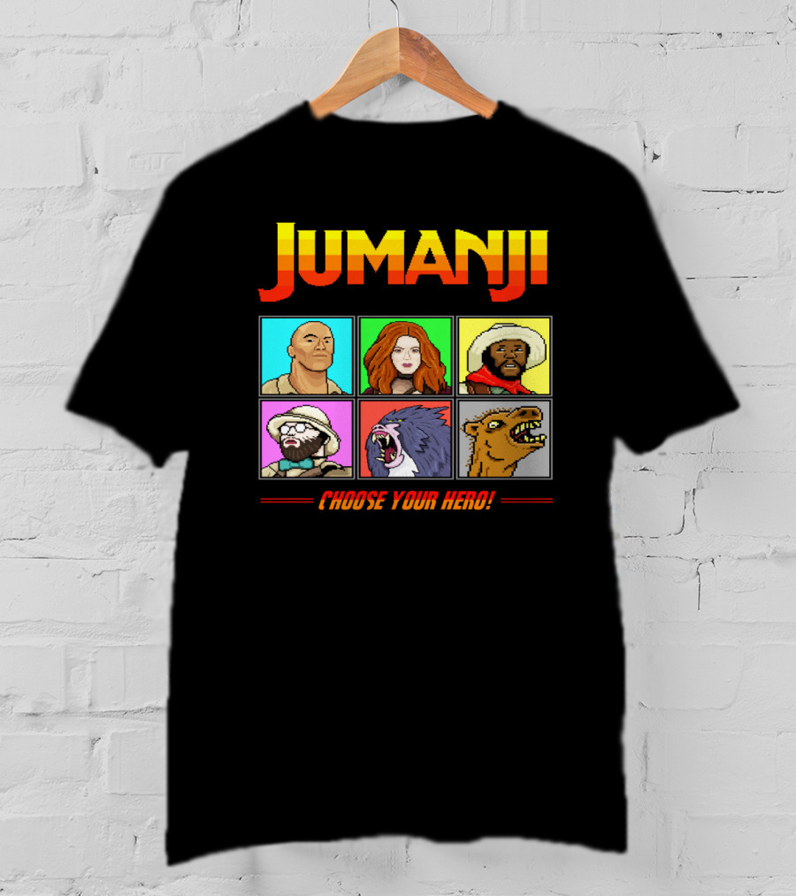 Jumanji Choose Your Hero Retro Characters Adventure T-Shirt