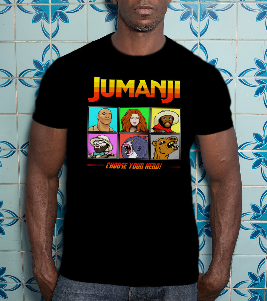 Jumanji Choose Your Hero Retro Characters Adventure T-Shirt