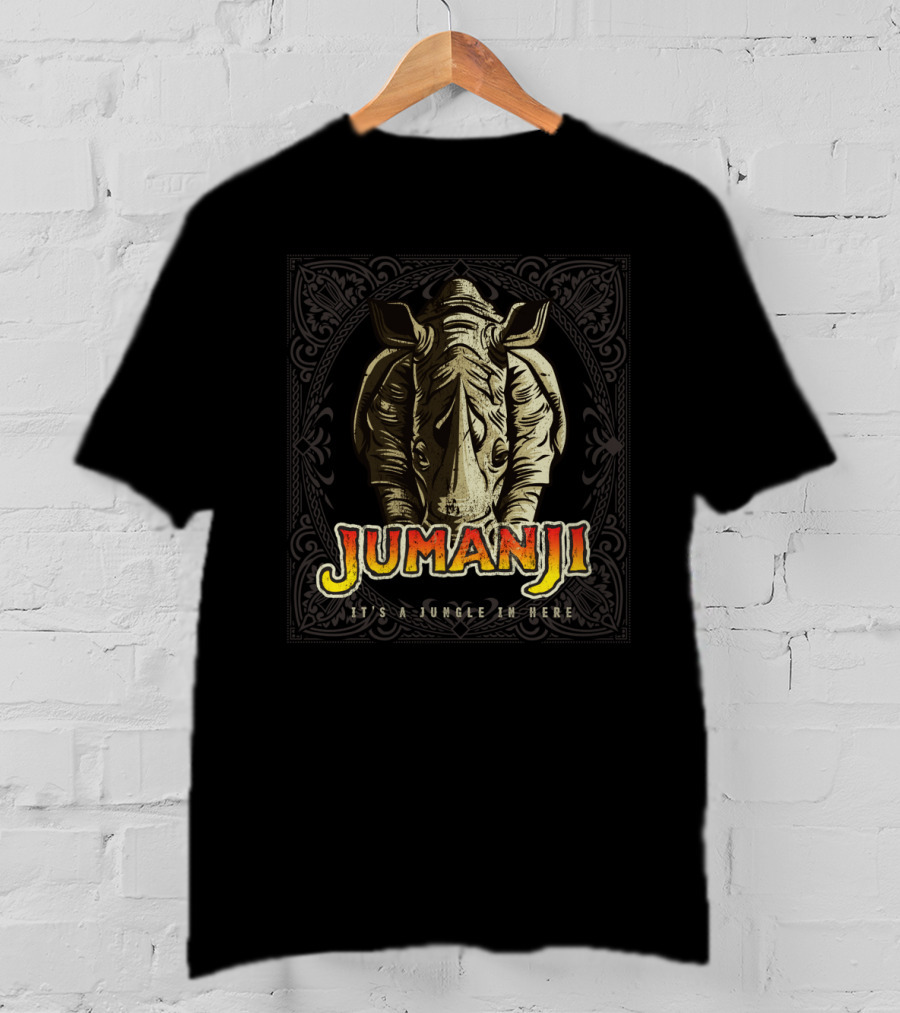 Jumanji Distressed Rhino It's A Jungle In Here T-Shirt