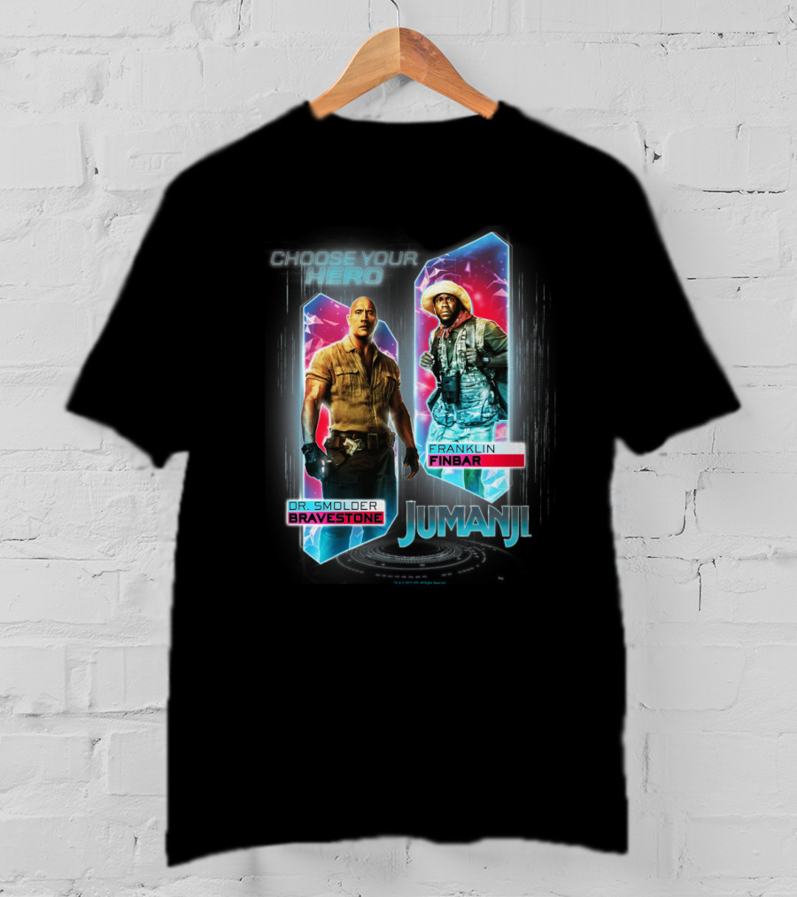 Jumanji Choose Your Hero Dr. Smolder Bravestone Franklin Finbar T-Shirt
