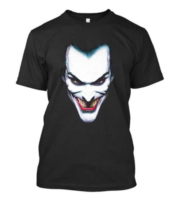 Batman Joker Grinning Face Iconic Villain Expression T-Shirt