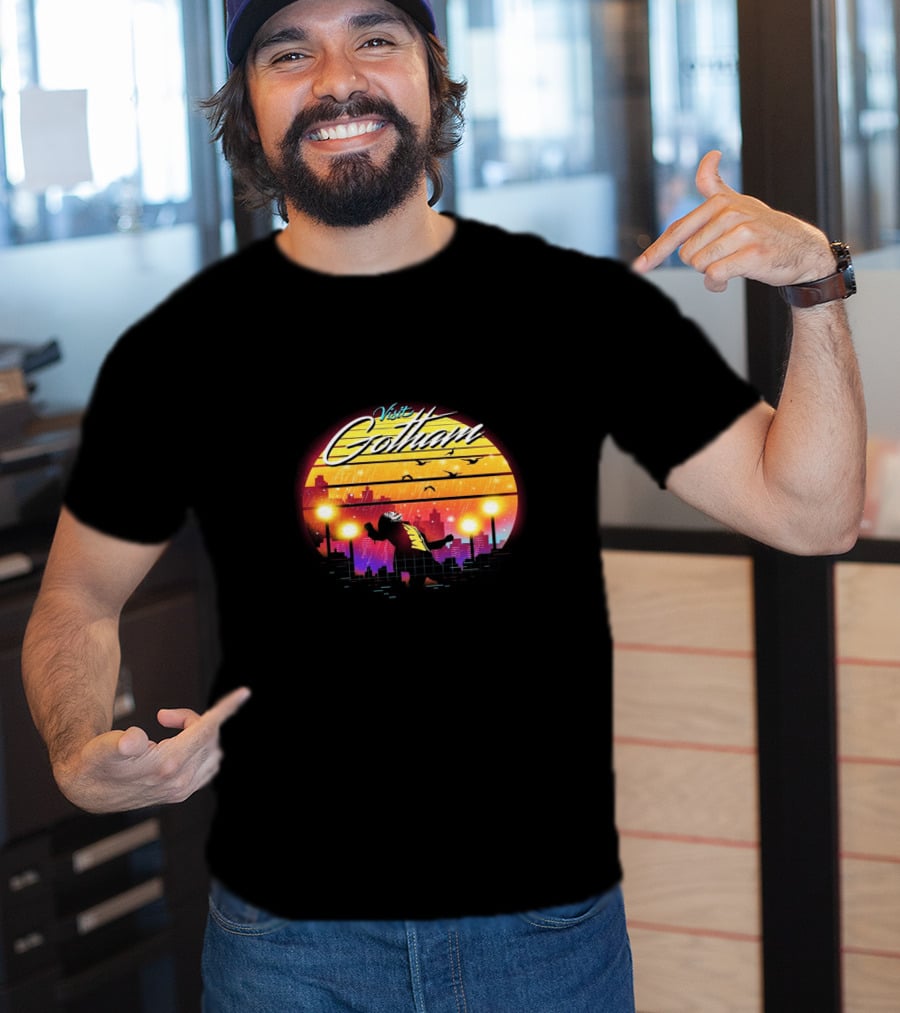 Visit Gotham Joker Am I Crazy Or Is It Just Me Retro Cityscape T-Shirt