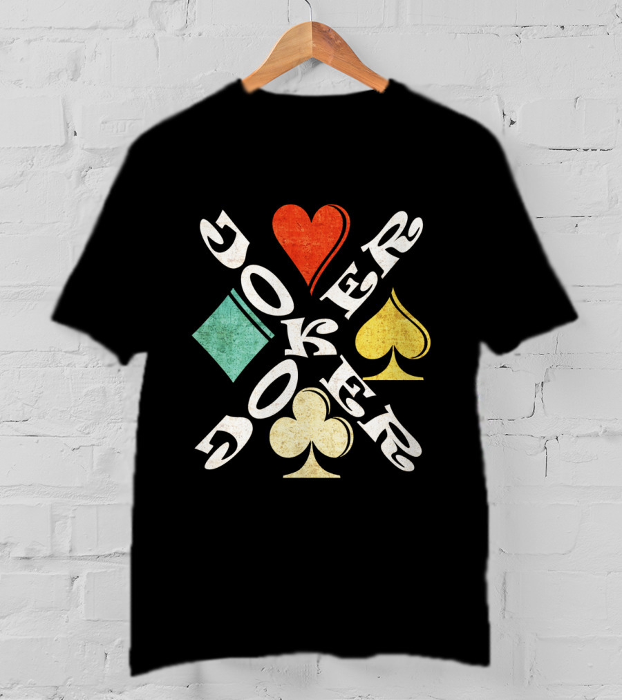 Joker Playing Cards Heart Spade Diamond Club T-Shirt