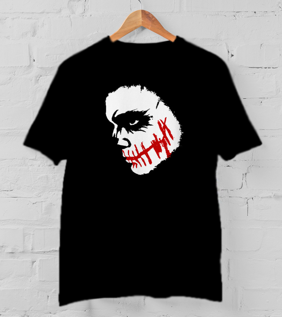 Scary Face Clown Joker Dark Grunge Red Smear T-Shirt