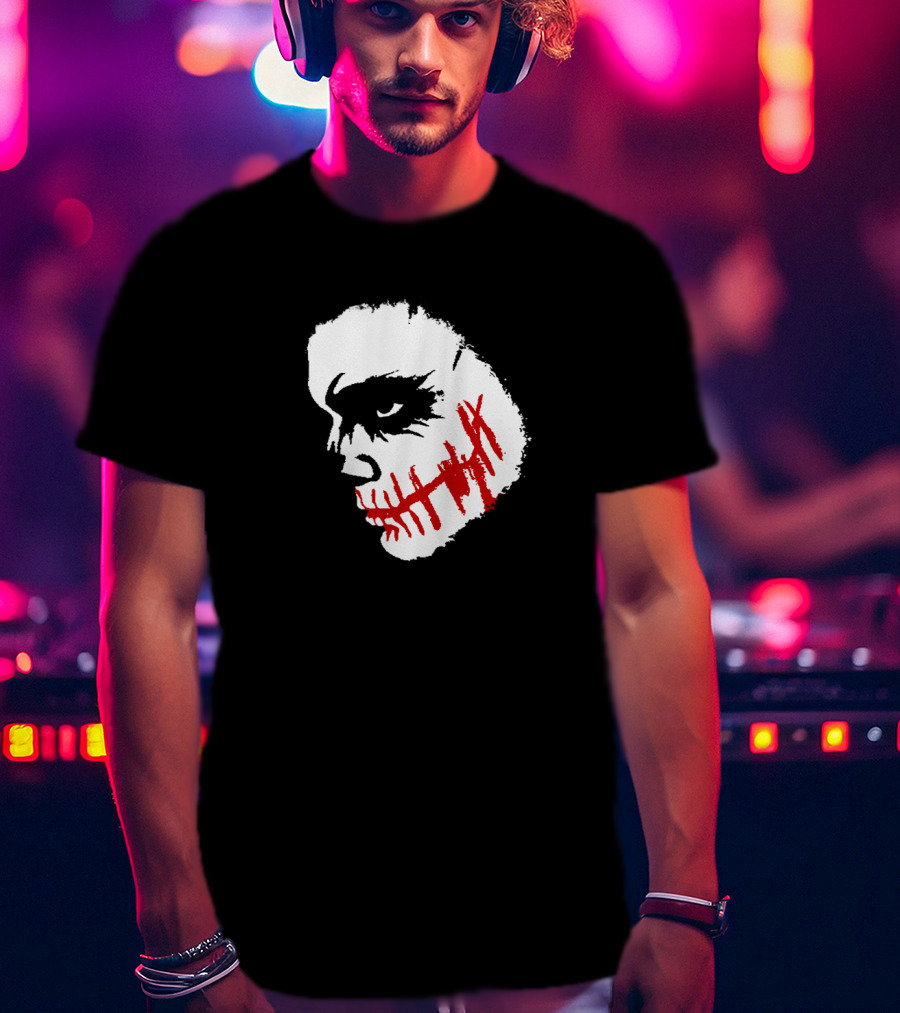 Scary Face Clown Joker Dark Grunge Red Smear T-Shirt