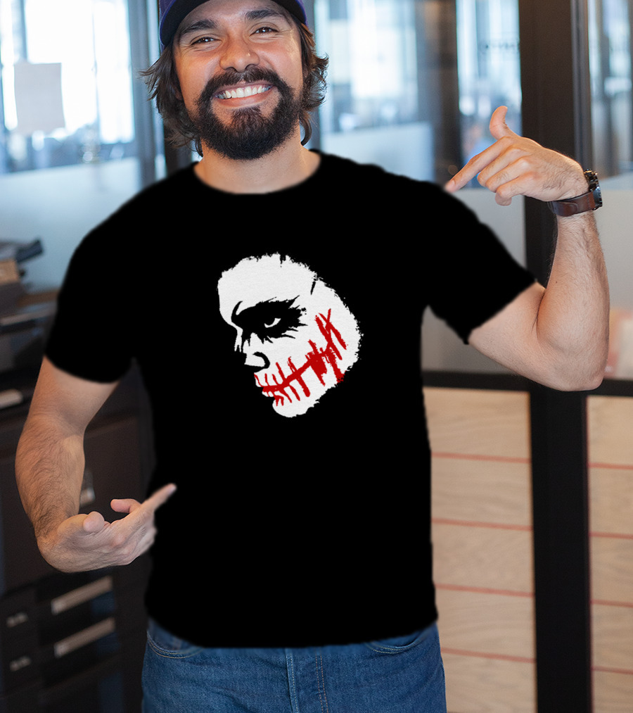 Scary Face Clown Joker Dark Grunge Red Smear T-Shirt