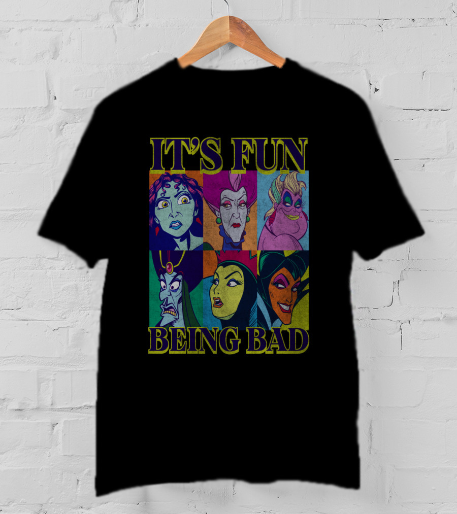 It's Fun Being Bad Disney Villains Panels Classic Characters T-Shirt