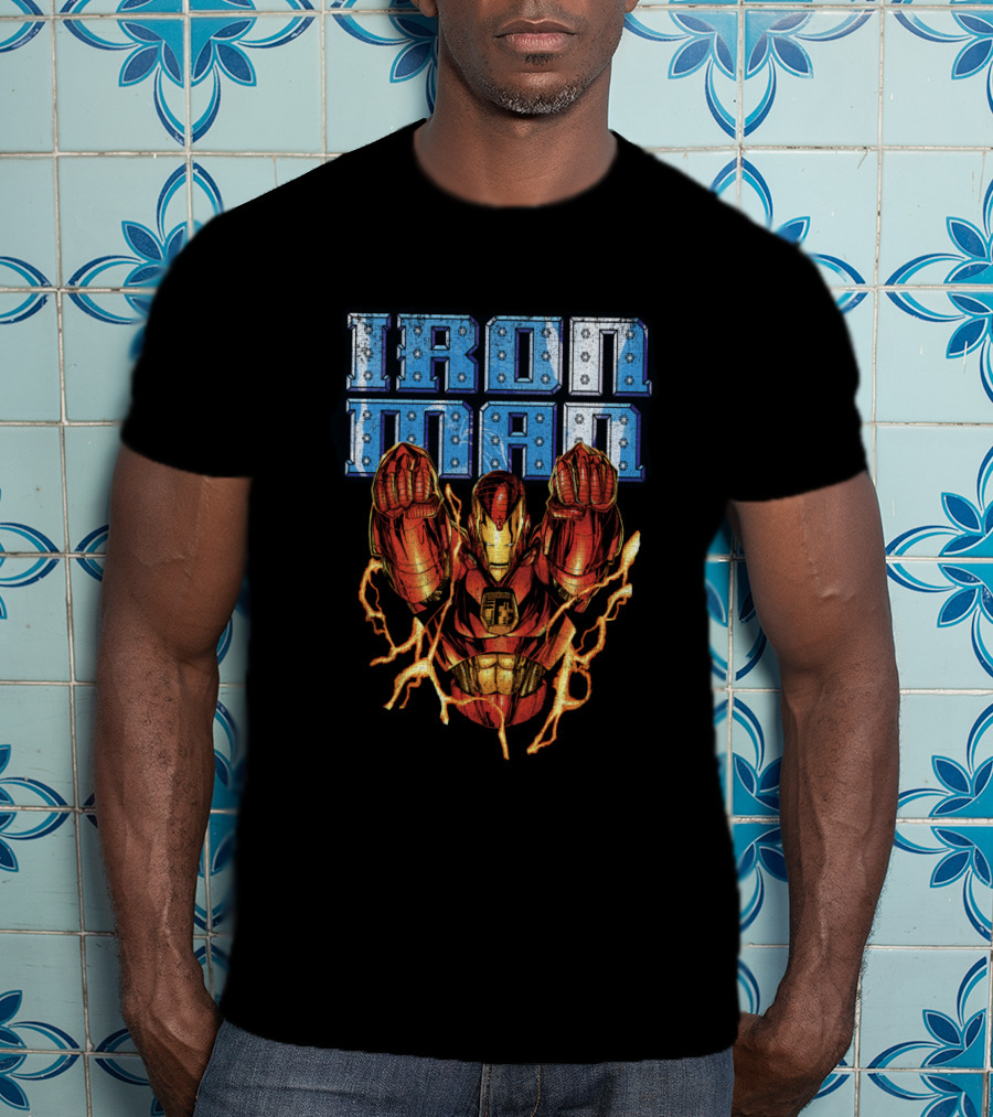 Iron Man Marvel Avengers In Flight Iconic Comic T-Shirt