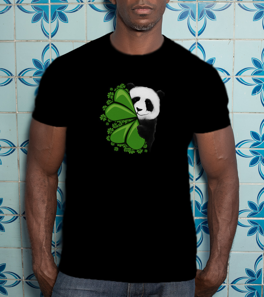 Lucky Clover Panda Shamrocks T-Shirt