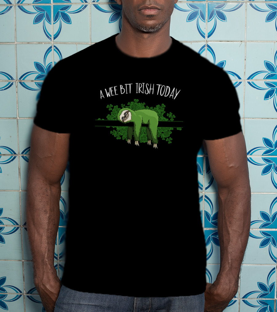 A Wee Bit Irish Today St Pattys Day Chill Out Sloth T-Shirt